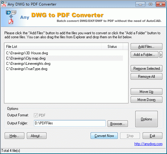 Any DWG to PDF Converter Screenshot